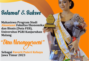 Selamat! Duta FEB Unikama terpilih menjadi Juara Favorit Kebaya Jawa Timur